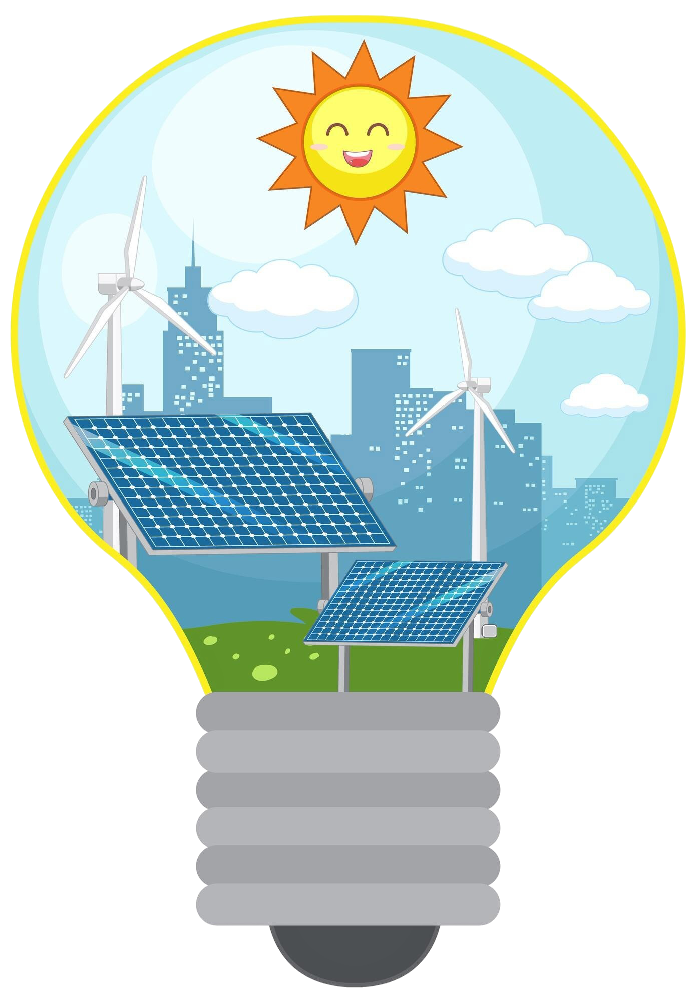green energy from natural resources vector concept